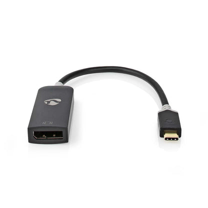 Nedis USB-C™ Adapter | USB 3.2 Gen 1 | USB-C™ Male | DisplayPort Female | 8K@30Hz | 0.20 m | Round | Gold Plated | PVC | Anthracite | Window Box