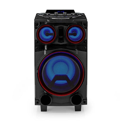 Nedis Bluetooth® Party Speaker | Maximum battery play time: 6.5 hrs | 120 W | Carrying handle | Party lights | Equalizer | Black