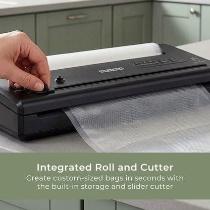 MELISSA Vacuum sealer | 110w | with Integrated Roll Holder |Built-in Cutter | Black