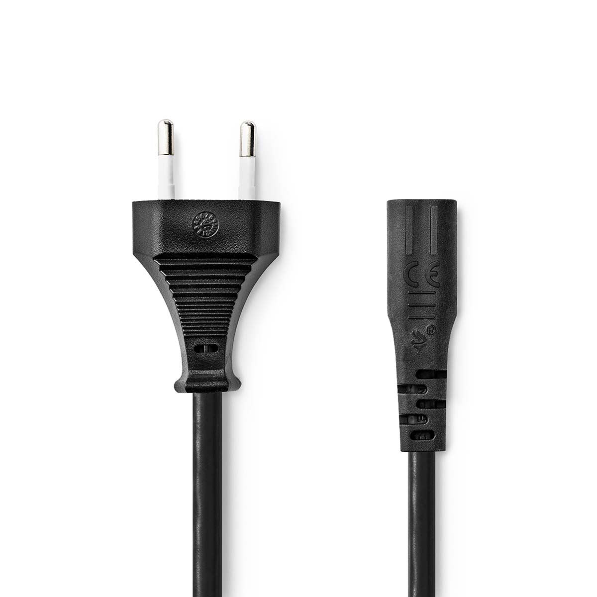 Nedis Power Cable | Euro Male | IEC-320-C1 | Straight | Straight | Nickel Plated | 2.00 m | Round | ABS/PVC | Black | Label