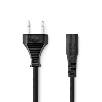 Nedis Power Cable | Euro Male | IEC-320-C1 | Straight | Straight | Nickel Plated | 2.00 m | Round | ABS/PVC | Black | Label