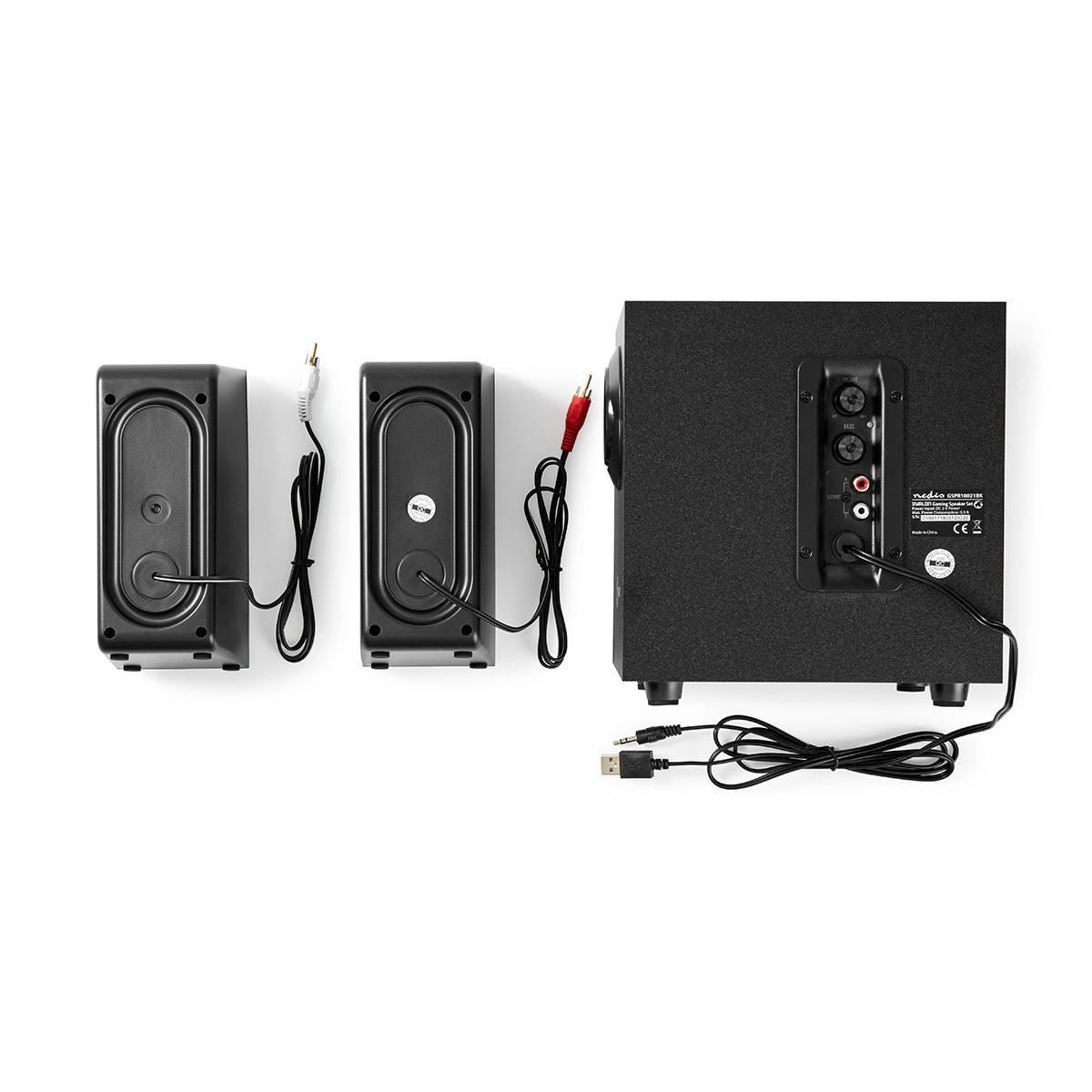 Nedis Gaming Speaker | Speaker channels: 2.1 | USB Powered | 3.5 mm Male | 30 W | Without Lighting | Volume control