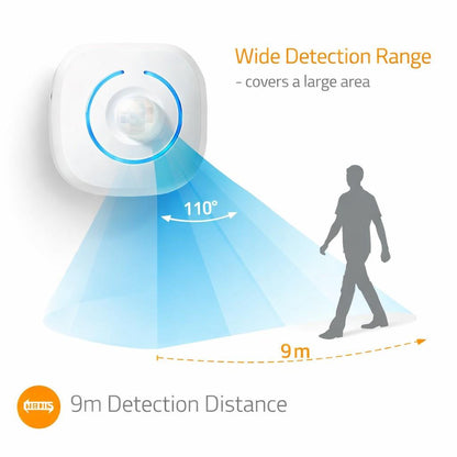 Nedis Motion Detection Alarm | Battery Powered | 6x AA/LR6 | 85 dB | Detector range: 6 m | Wall | Blue / White