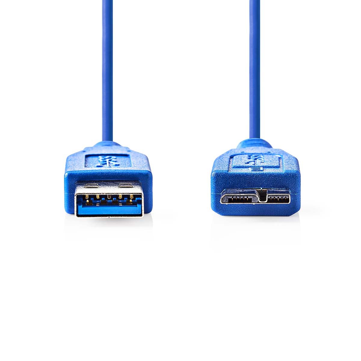 Nedis USB Cable | USB 3.2 Gen 1 | USB-A Male | USB Micro-B Male | 5 Gbps | Nickel Plated | 5.00 m | Round | PVC | Blue | Envelope