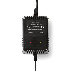 Nedis Lead-Acid Battery Charger | 2.3 / 6.9 / 13.8 V DC | 0.6 A | Trickle charging | Type C (CEE 7/16) | Battery Clamps | Battery type: AGM / Gel / Lead Acid / SLA / VRLA | Black