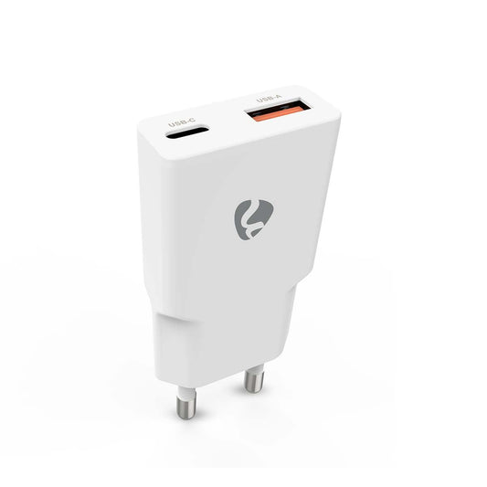 Nedis Wall Charger | 30 W | GaN | PD3.0 30W | Quick charge feature | 1.5 / 2.0 / 2.5 / 3.0 A | Number of outputs: 2 | USB-A / USB-C™ | USB-C™ (Loose) Cable | 1.50 m | Automatic Voltage Selection | White