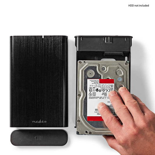 Nedis Hard Disk Enclosure | 3.5 " | USB 3.1 Gen1 | USB Type-A / USB Type-C™ | Notebook / PC | Aluminium