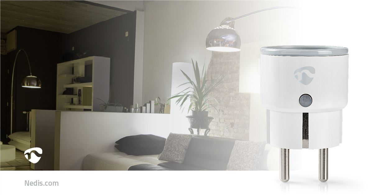 Nedis SmartLife Smart Plug | Wi-Fi | IP21 | Power meter | 2500 W | Plug with earth contact / Type F (CEE 7/7) | -10 - 40 °C | Android™ / IOS | White | 1 pcs