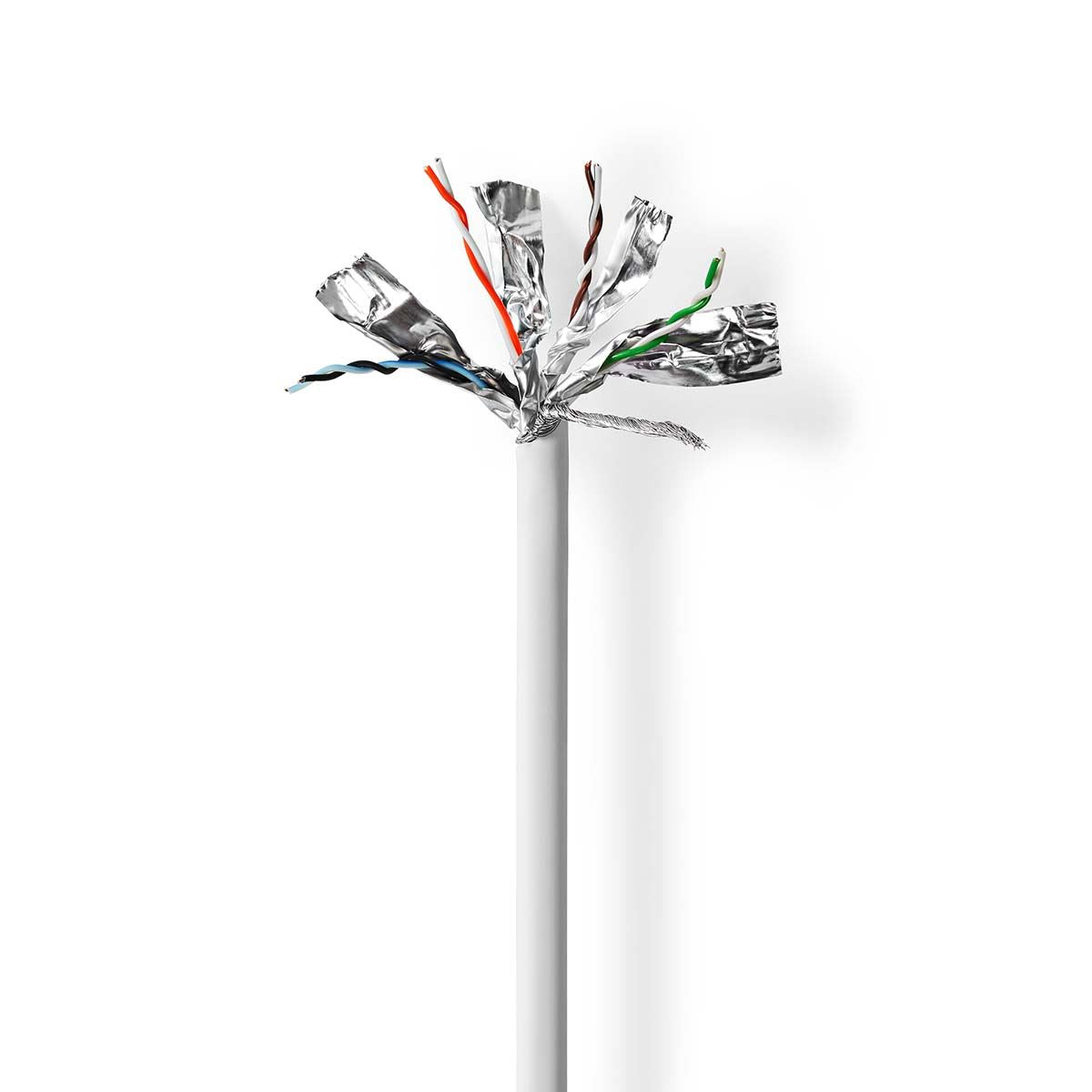 Nedis CCBG8528GY100S | Network Cable Roll | CAT6 | Solid | S/FTP | Bare Copper | 100.0 m | Indoor | Round | LSZH | Grey | Pull Box