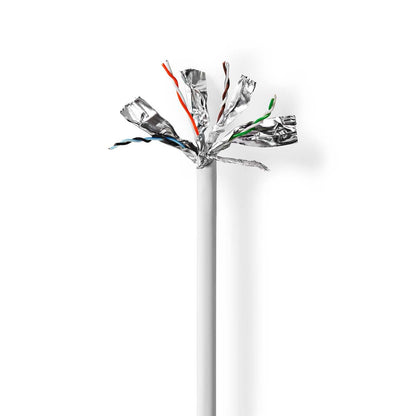 Nedis CCBG8528GY100S | Network Cable Roll | CAT6 | Solid | S/FTP | Bare Copper | 100.0 m | Indoor | Round | LSZH | Grey | Pull Box