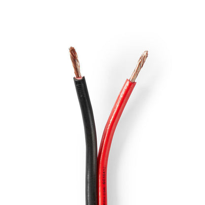 Nedis Speaker Cable | 2 x 2.50 mm² | CCA | 25.0 m | Round | PVC | Black / Red | Wrap