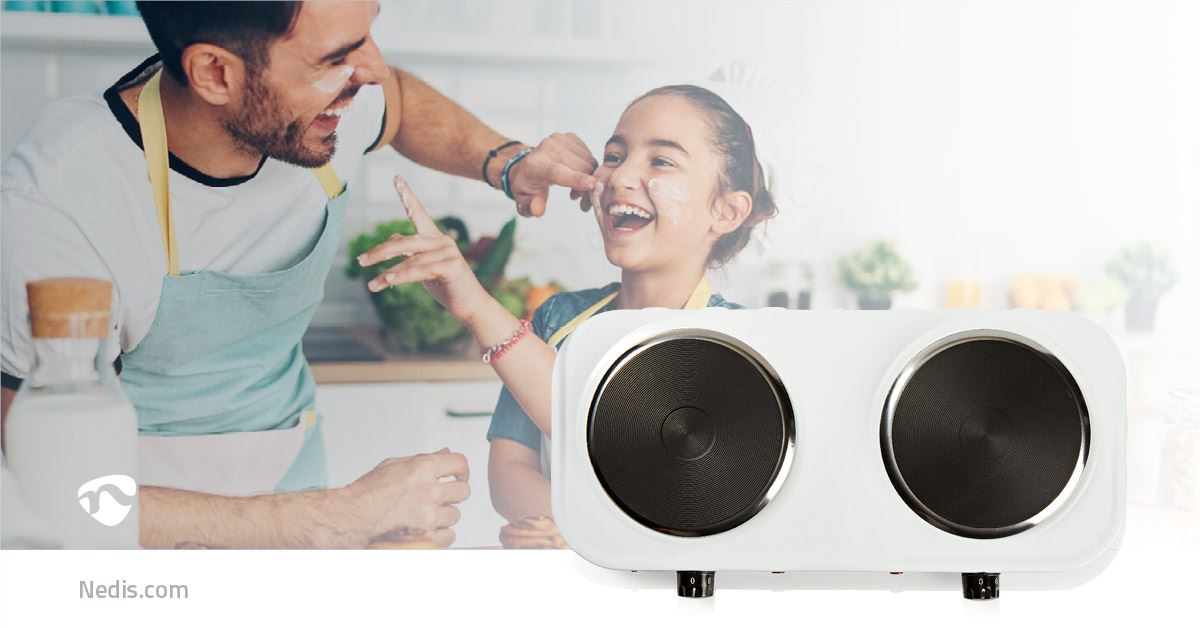Nedis Electric Cooking Plates | Cooking zones: 2 | 2000 W | Overheating protection | White