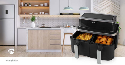 Nedis Hot Air Fryer | 2x4.2 l | Timer: 60 min | Number of preset programs: 10 | Digital