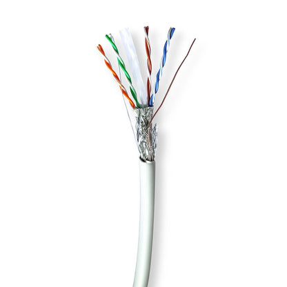 Nedis CCBG8528GY305S | Network Cable Roll | CAT6 | Solid | S/FTP | Bare Copper | 305.0 m | Indoor | Round | LSZH | Grey | Pull Box