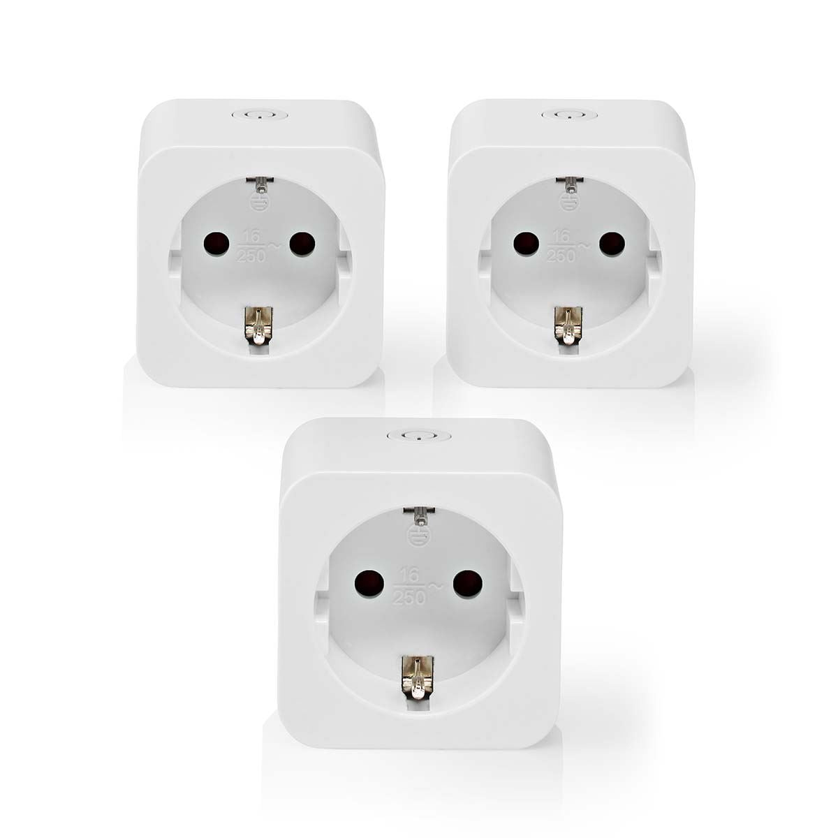 Nedis SmartLife Smart Plug | Wi-Fi | IP21 | Power meter | 3680 W | Type F (CEE 7/7) | 0 - 55 °C | Android™ / IOS | White | 3 pcs