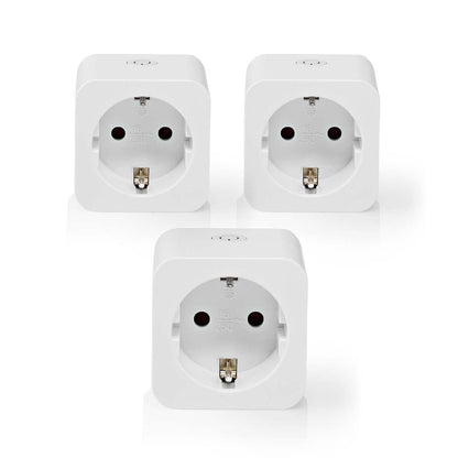 Nedis SmartLife Smart Plug | Wi-Fi | IP21 | Power meter | 3680 W | Type F (CEE 7/7) | 0 - 55 °C | Android™ / IOS | White | 3 pcs