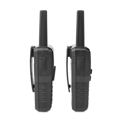 Alecto FR200BK | Walkie-Talkie Set | 2 Handsets | Up to 10 km | Frequency channels: 8 | PTT / VOX | 24 h standby| Charging base included | Headphone output | Black