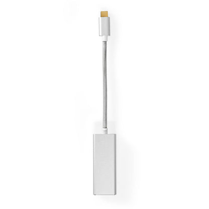 Nedis USB Network Adapter | USB 3.2 Gen 1 | 1 Gbps | USB-C™ Male | RJ45 Female | 0.20 m | Round | Gold Plated | Tinned Copper | Silver | Cover Window Box