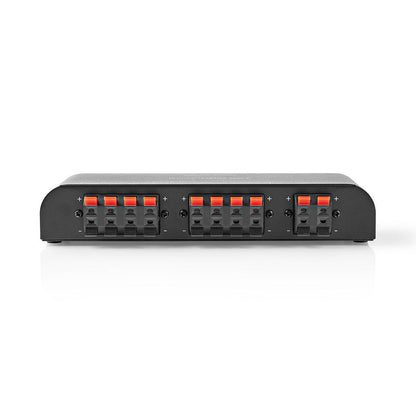 Nedis Speaker Control Switchbox | 4 port(s) | Terminal Clamps | Speaker impedance: 4-16 Ohm | Maximum load per channel: 200 W | Aluminium | Black