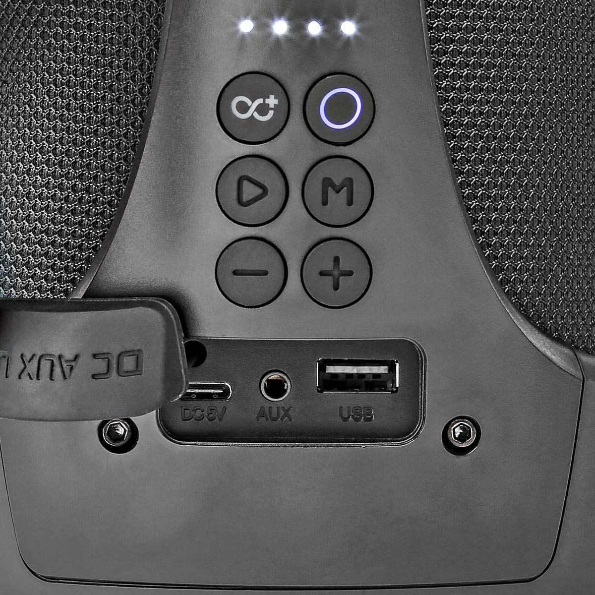 Nedis Bluetooth® Party Boombox | 6 hrs | 2.0 | 50 W | Media playback: AUX / USB | IPX5 | Linkable | Carrying handle | Party lights | Black