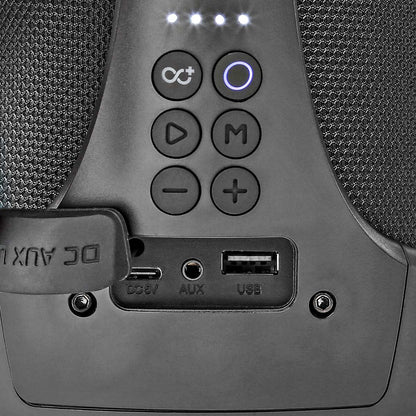 Nedis Bluetooth® Party Boombox | 6 hrs | 2.0 | 50 W | Media playback: AUX / USB | IPX5 | Linkable | Carrying handle | Party lights | Black