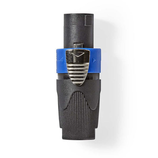 Nedis Speaker Connector | Straight | Male | Nickel Plated | Solder | Cable input diameter: 8.0 mm | ABS | Black | 1 pcs | Polybag