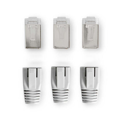 Nedis RJ45 Connector | RJ45 Pass Through | Solid/Stranded FTP CAT6a | Straight | Gold Plated | 10 pcs | PVC | Black / Grey / White | Box