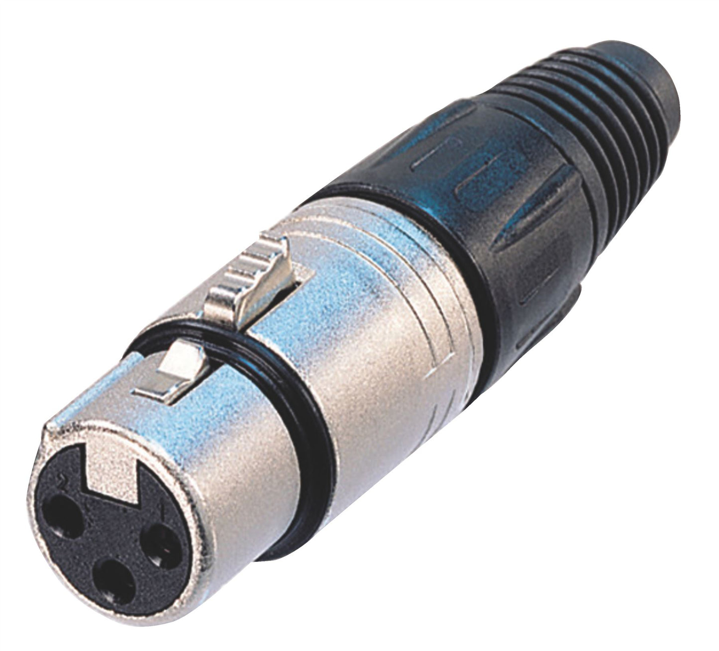 Neutrik 3 pole female cable connector with Nickel housing and silver contacts