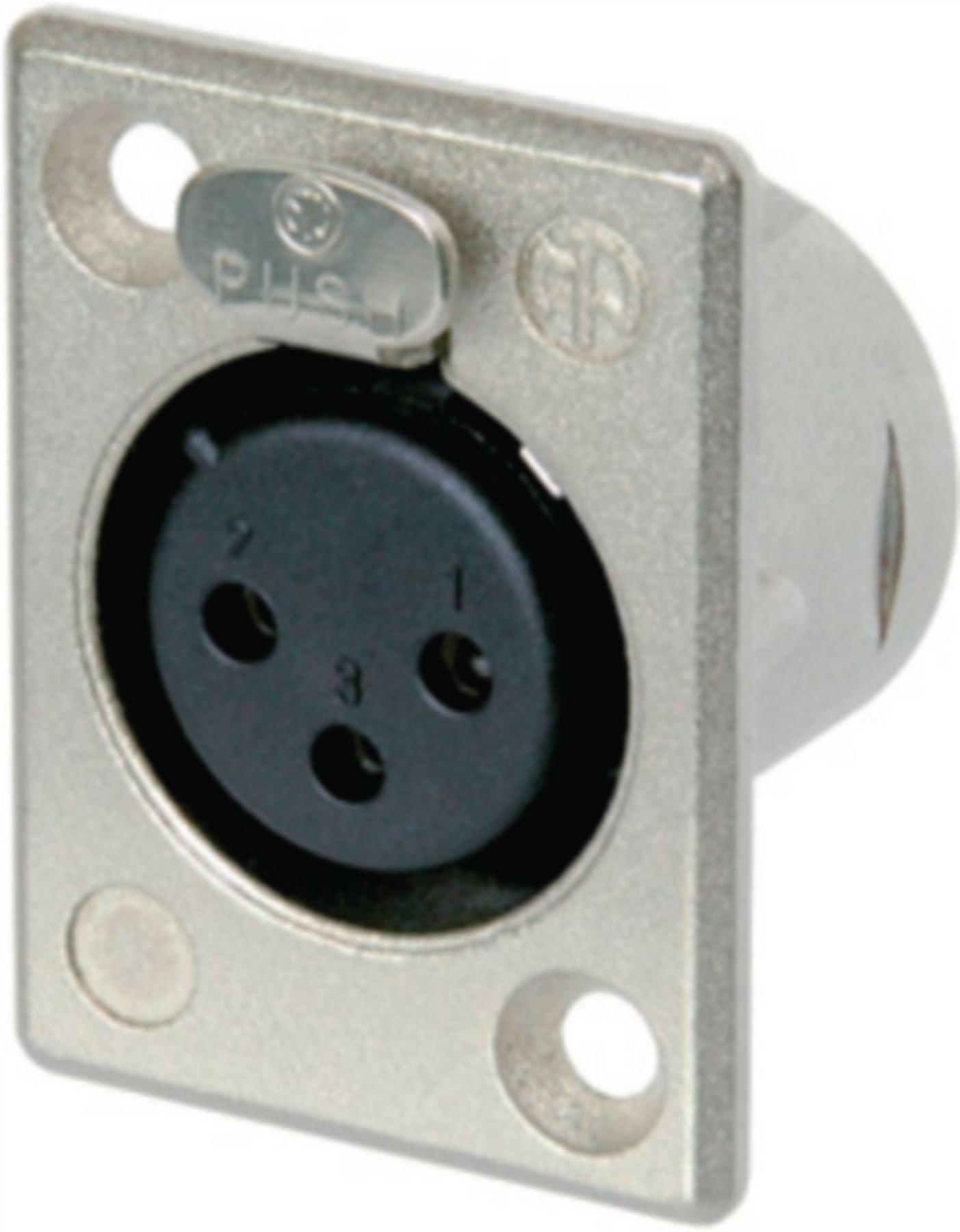 Neutrik 3 pole female receptacle, solder contacts, Nickel housing, silver contacts