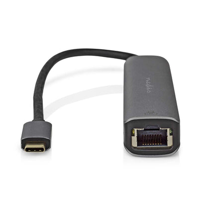 Nedis USB Multi-Port Adapter | USB 3.2 Gen 1 | USB-C™ Male | HDMI™ Output / RJ45 Female / 3x USB-A Female | 5 Gbps | 0.20 m | Round | Gold Plated | PVC | Anthracite | Box