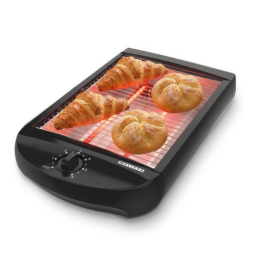 MELISSA Flat Bed Toaster | Removable Crumb Tray | Auto Off | Buzzer | 600W | Black
