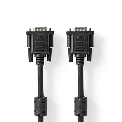 Nedis VGA Cable | VGA Male | VGA Male | Nickel Plated | Maximum resolution: 1280x768 | 5.00 m | Round | ABS | Black | Label