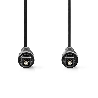 Nedis Optical Audio Cable | TosLink Male | TosLink Male | 3.00 m | Round | PVC | Black | Label
