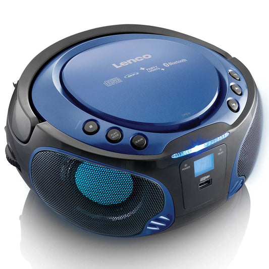 Lenco SCD-550BU Portable FM Radio CD/MP3/USB/Bluetooth® Player with LED lighting Blue