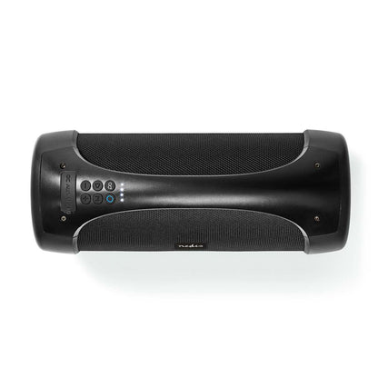 Nedis Bluetooth® Party Boombox | 6 hrs | 2.0 | 50 W | Media playback: AUX / USB | IPX5 | Linkable | Carrying handle | Party lights | Black
