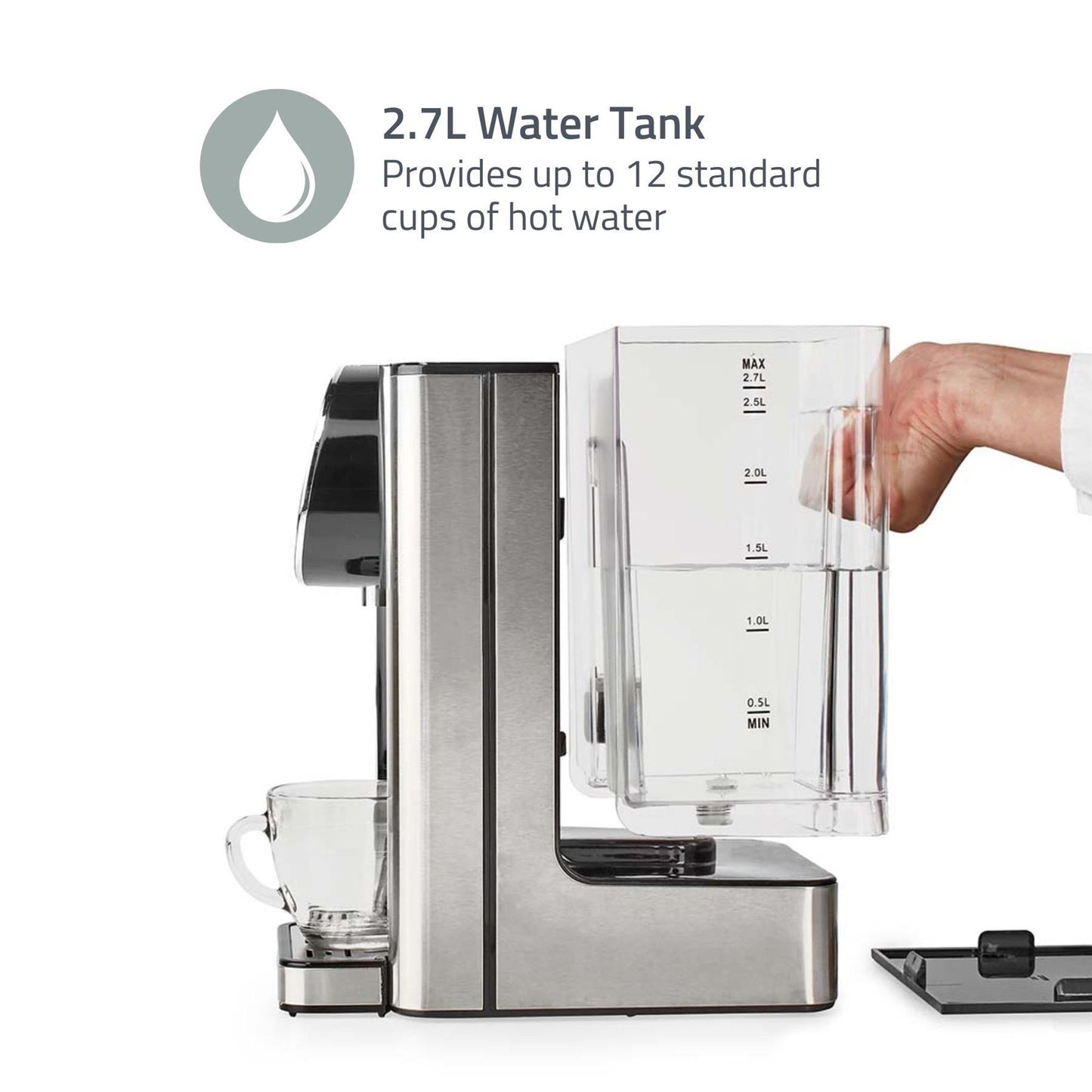Nedis KAWD310FBK Hot Water Dispenser | 2600 W | 2.7 l | Aluminium / Black