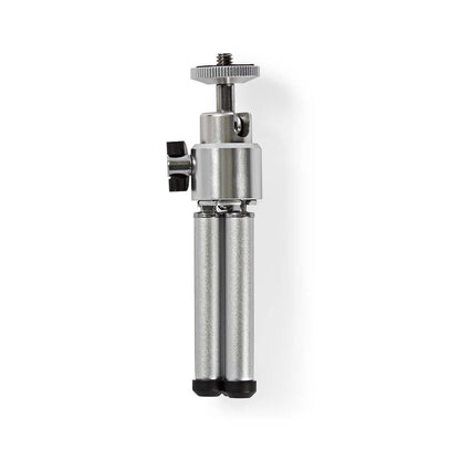 Nedis Tripod | Maximum load capacity: 0.8 kg | Minimum working height: 11 cm | Maximum working height: 14.5 cm | 1 Segment | Ball Head | Travel bag included | ABS / Steel | Silver | PY32241