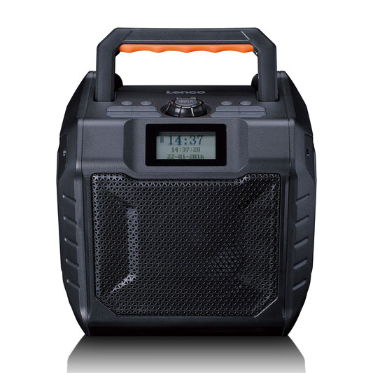 Lenco ODR-160GY | High Power Portable Outdoor Bluetooth® Speaker |  DAB+/FM Radio | IPX5 Water-Resistant | Grey