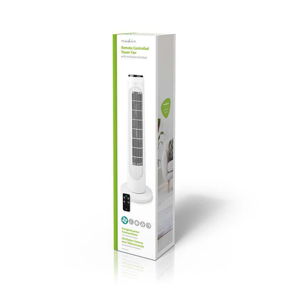 Nedis Tower Fan | 3-Speed | Oscillation | 50 W | Remote control | Black / White