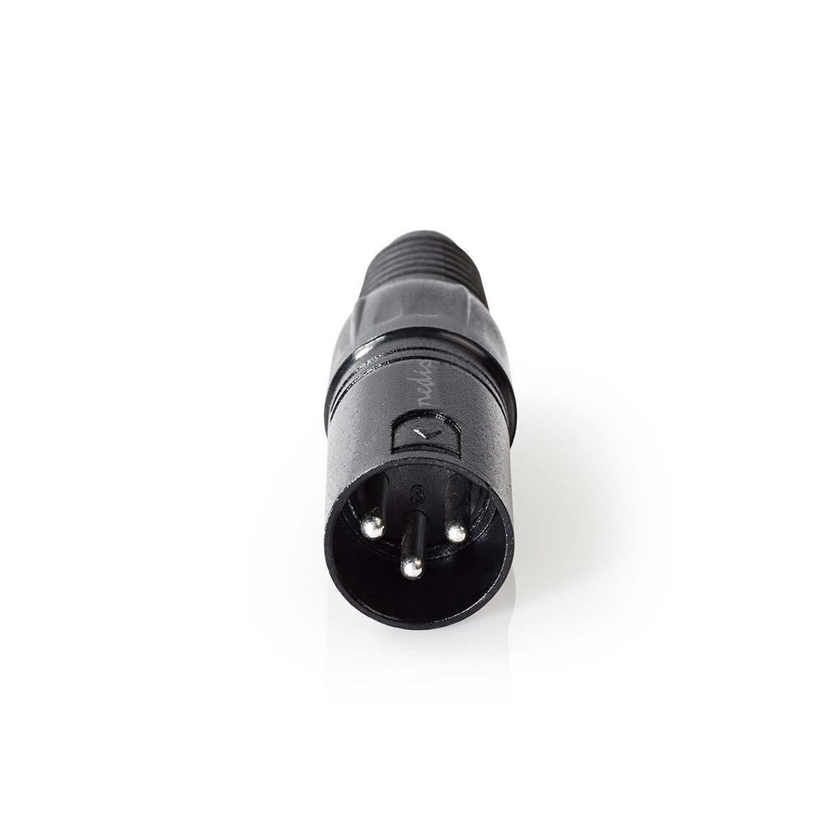 Nedis XLR Connector | Straight | Male | Nickel Plated | Soldering | Cable input diameter: 5.0 mm | Metal | Black | 1 pcs | Polybag