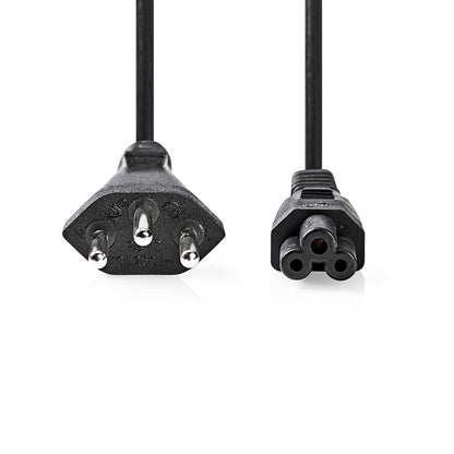 Nedis Power Cable | CH Type 12 | IEC-320-C5 | Straight | Straight | Nickel Plated | 2.00 m | Round | PVC | Black | Label