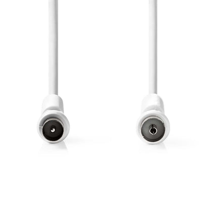 Nedis CSGL40020WT15 | Coax Cable | IEC (Coax) Male | IEC (Coax) Female | Nickel Plated | 120 dB | 75 Ohm | Quad Shielded | 1.50 m | Round | PVC | White | Label