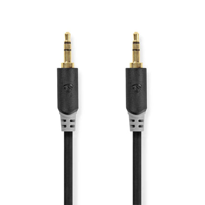 Nedis Stereo Audio Cable | 3.5 mm Male | 3.5 mm Male | Gold Plated | 1.00 m | Round | Anthracite | Box