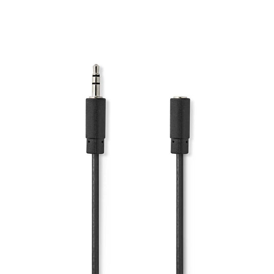 Nedis Stereo Audio Cable | 3.5 mm Male | 3.5 mm Female | Nickel Plated | 5.00 m | Round | Black | Label