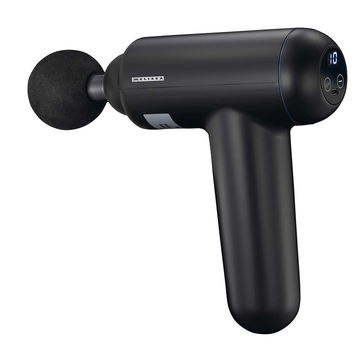 MELISSA Massage Gun | LED | Battery Powered | Rechargeable | 4 Massage Modes | 4 Interchangeable Attachments | Black