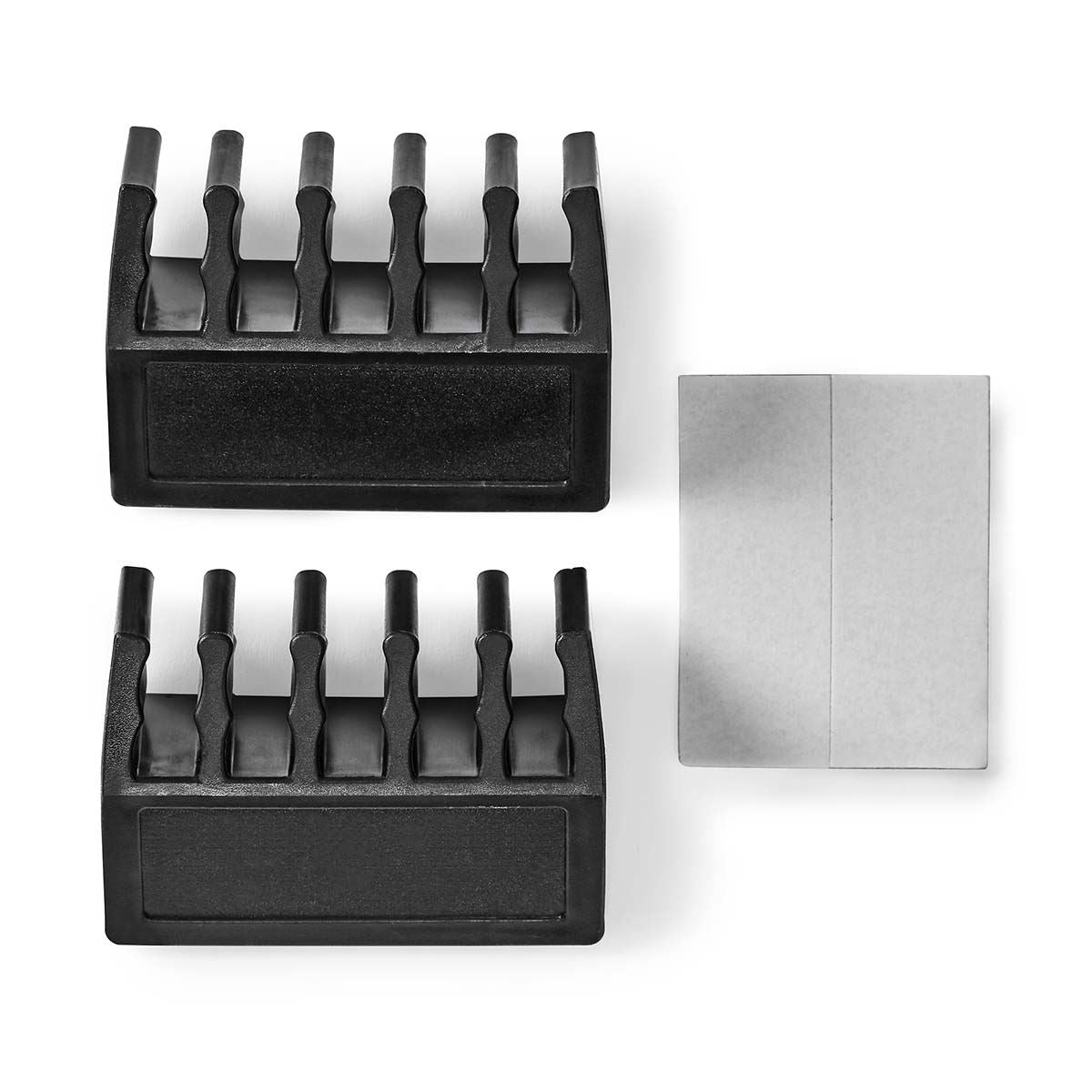 Nedis CMGC21052BK | Cable Management | Cable Clip | Click and Go | 2 pcs | Number of slots: 5 Slots | Maximum cable thickness: 7.1 mm | Polypropylene | Black