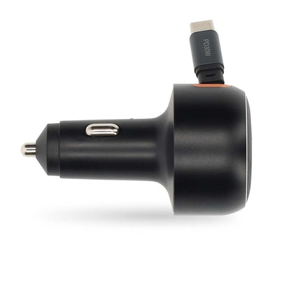 Nedis Car Charger | 30 W | 2.4 / 3.0 A | Number of outputs: 1 | USB-C™ Retractable Cable | 0.70 m | Automatic Voltage Selection