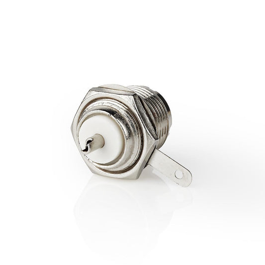 Nedis PL259 Connector | Straight | Female | Nickel Plated | 75 Ohm | Chassis | Cable input diameter: 5.0 mm | Metal | Silver | 25 pcs | Polybag
