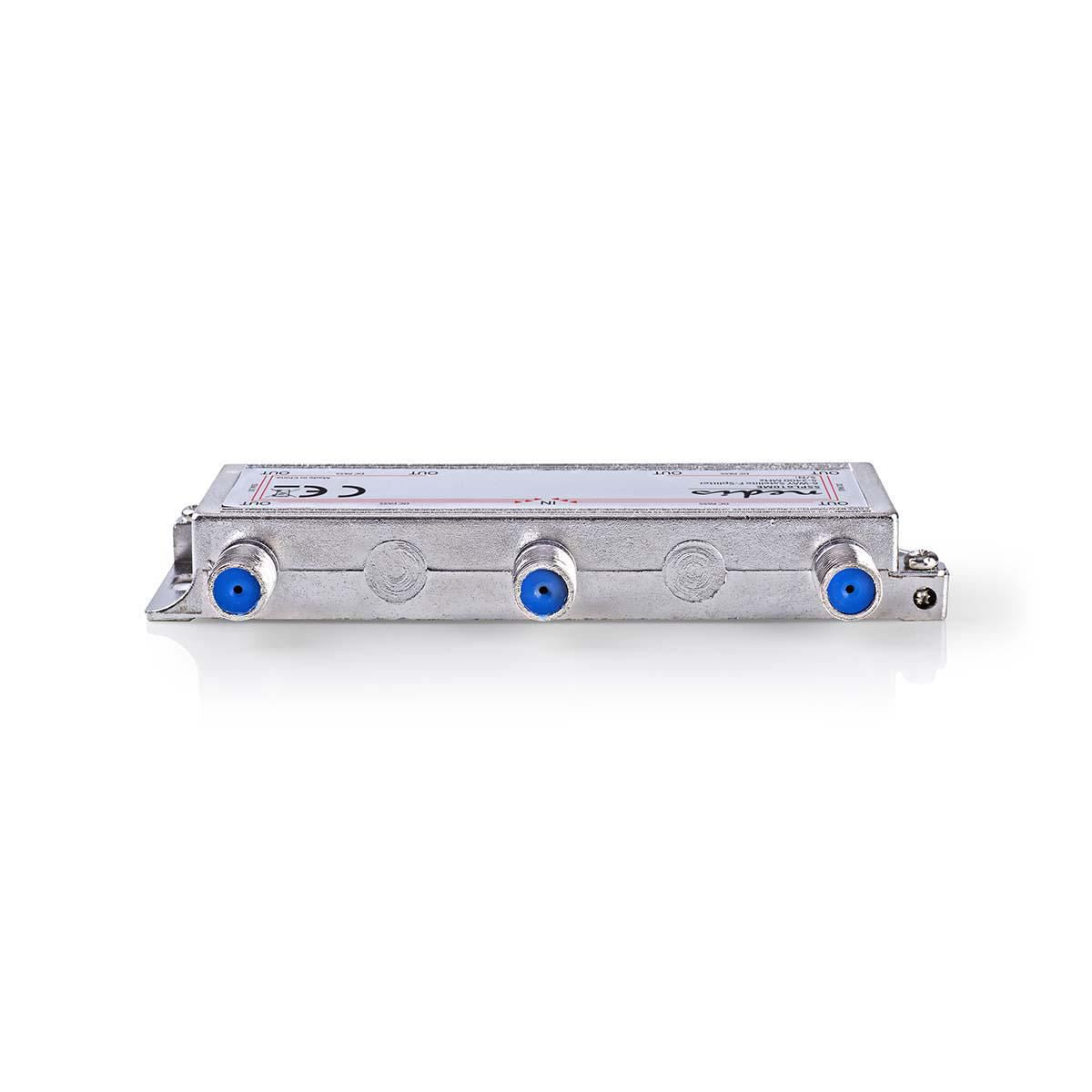 Nedis Satellite Splitter | 5 - 2400 MHz | 17.0 dB | Number of inputs: 1 | Number of outputs: 6 | Impedance: 75 Ohm | Zinc | Silver
