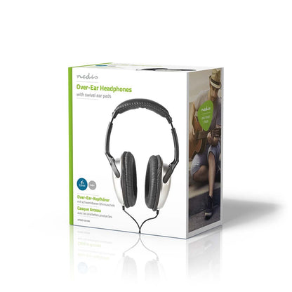 Nedis Over-Ear Wired Headphones | Cable length: 6.00 m | Volume control | Black / Silver